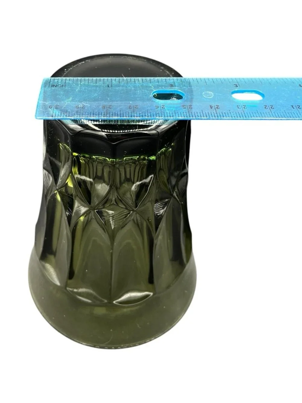 Vintage Noritake Perspective Smoky Olive Green Glass Tumblers Set of 2